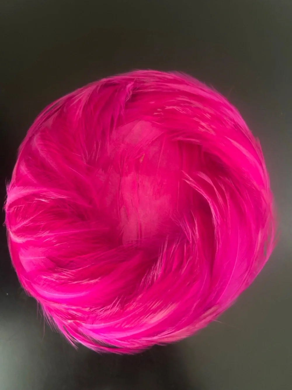 Hot Pink Feather Hat. USA Label with # 341520 .Vintage.